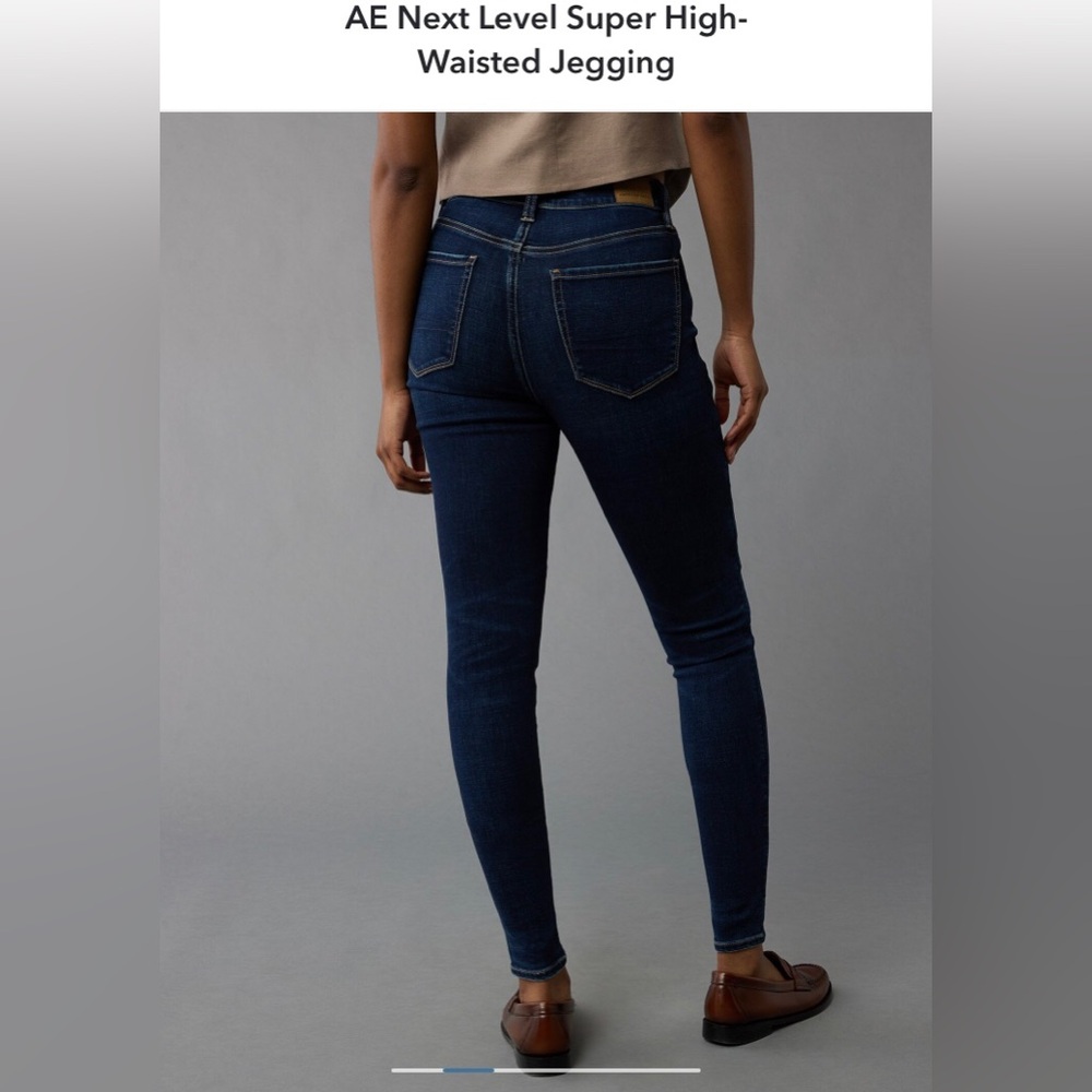 American Eagle jeggings, size 0 regular length, dark blue wash, near new cond - Picture 9 of 9